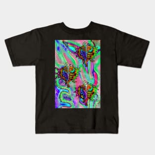 Seahorse Lovers in Rainbow Wonderland by Revoltix Studio Kids T-Shirt